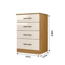 Ver imagem 2 de Cômoda Ms913 61cm 4 Gavetas Linha Cômoda Freijó Off White Moval
