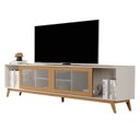 Ver imagem 7 de Rack para TV até 75 Polegadas MDF 218cm Pés em Madeira Maciça Denver Yescasa Cinza