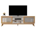Ver imagem 2 de Rack para TV até 75 Polegadas MDF 218cm Pés em Madeira Maciça Denver Yescasa Cinza