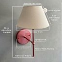 Ver imagem 4 de Kit 2 Arandelas de Parede Clássica Alumínio com Cúpula Tecido Algodão Ref 16