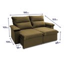 Ver imagem 4 de Sofá Retrátil Reclinável Paris 180cm Suede Velut com Molas no Assento - King House