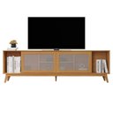 Ver imagem 2 de Rack para TV até 75 Polegadas MDF 218cm Pés em Madeira Maciça Denver Yescasa Marrom