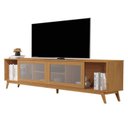 Ver mais imagens de Rack para TV até 75 Polegadas MDF 218cm Pés em Madeira Maciça Denver Yescasa Marrom
