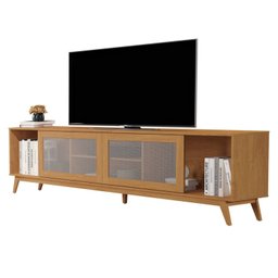 Rack para TV até 75 Polegadas Pés em Madeira Maciça 218cm Denver Yescasa - 8