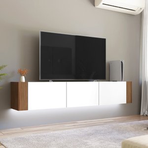 Rack para TV até 60 Polegadas Suspenso com LED Inferior 2,17m Udine Yescasa