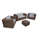 Ver imagem 1 de Conjunto Sofá para Jardim Quadrado Fibra Sintética -Sofá 2 Lugares 2 Poltronas e Mesa Centro - Tecid