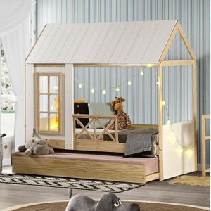 Bicama Solteiro Infantil Reversível Telhado Completo Casinha Garden Casatema
