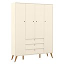 Ver imagem 1 de Guarda Roupa Infantil Retro Gold 4 Portas Off White Eco Wood - Matic