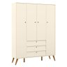 Guarda Roupa Infantil Retro Gold 4 Portas Off White Eco Wood - Matic - 1