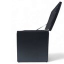 Ver imagem 6 de Puff Baú Banqueta Quadrado Cubo Decorativo Courino e Suede Preto Courino