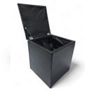 Ver imagem 7 de Puff Baú Banqueta Quadrado Cubo Decorativo Courino e Suede Preto Courino