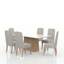 Ver imagem 3 de Conjunto Sala de Jantar 6 Cadeiras Tampo de Vidro Geórgia Marrom Inovata/Nevaska