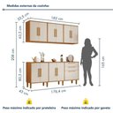 Ver imagem 2 de Cozinha Completa Lorena 11 Portas 2 Gavetas MDP Off White Kaiki Móveis