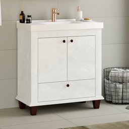 Gabinete Para Banheiro 2 Portas 1 Gaveta 80cm Valência Cristal  - 1