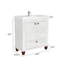 Ver imagem 4 de Gabinete para Banheiro 2 Portas 1 Gaveta 80cm Valência Cristal Branco/Quartzo
