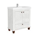 Ver imagem 3 de Gabinete para Banheiro 2 Portas 1 Gaveta 80cm Valência Cristal Branco/Quartzo