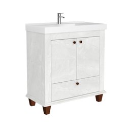 Gabinete Para Banheiro 2 Portas 1 Gaveta 80cm Valência Cristal  - 3