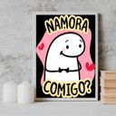 Ver imagem 2 de Quadro Pedido Namoro Namora Comigo? 33x24cm - com vidro:Madeira preta