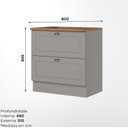 Ver imagem 4 de Balcão 80cm com 02 Gavetas com Tampo para Cooktop Cozinha Emily Espresso Móveis