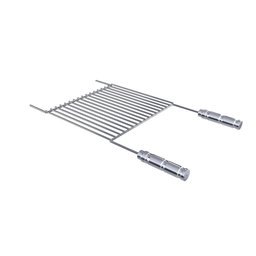 Grelha Uruguaia Barra Redonda Aço Inox Reta 80x40 Churrasco - 1 Grelha Uruguaia Barra Redonda Aço Inox Reta 80x40 Churrasco - 1
