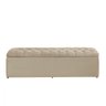 Baú Calçadeira Estofada Imperatriz 1,58 Cm Suede Bege - 1