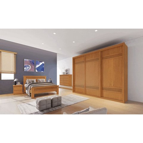 Guarda Roupa Casal 3 Portas 7 Gavetas - Pacioli Plus - Móveis Bettio