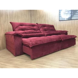 Sofá Retrátil Reclinável 2,50 m Vinho 323 Maricá - 1