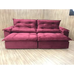 Sofá Retrátil Reclinável 2,50 m Vinho 323 Maricá - 6