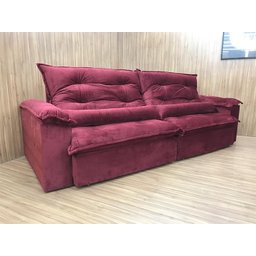 Sofá Retrátil Reclinável 2,50 m Vinho 323 Maricá - 4