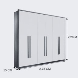 Guarda Roupa Casal 6 Portas 6 Gavetas 100% Mdf Anápolis Montagem Inteligente  Valverde: Branco Neve - 2