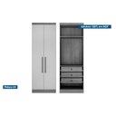 Ver imagem 3 de Guarda Roupa Modulado C/ 2 Portas e 3 Gavetas Rizon/linea Neve - Novo Horizonte