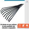 Ancinho Rastelo Ferramenta Jardinagem com Cabo para Jardim Limpar Grama 400mm - Starfer - 2