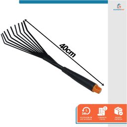 Ancinho Rastelo Ferramenta Jardinagem com Cabo para Jardim Limpar Grama 400mm - Starfer - 4