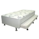 Ver imagem 1 de Cama Box c/Auxiliar Conjugado Solteiro: Colchão Ortopédico Courano Bianco (88x188) Ortobom