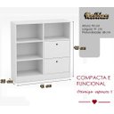 Ver imagem 2 de Cômoda Trocador Bebê Branco com Nichos Organizador Infantil Moderno