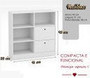 Ver imagem 2 de Cômoda Trocador Bebê Branco com Nichos Organizador Infantil Moderno