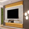 Painel para Tv 85 Pol Canelado Extensível Piso Ao Teto D04 Quartzo/cedro - Mpozenato - 2