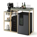 Ver imagem 2 de Aparador para Adega, Cervejeira, Frigobar com Cantinho do Café Alba Metal Dourado MDF Verde Sálvia