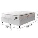 Ver imagem 4 de Cama Box Baú Casal Queen Colchão Espuma D45 Lazio Pillow Top 158x198x65cm Branco Hellen