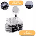 Ver imagem 6 de Organizador de Cosmeticos Maquiagem 4 Gavetas e Espelho Acrilico Porta Batom Pincel Lapis Joia