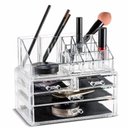 Ver imagem 4 de Organizador de Cosmeticos Maquiagem 4 Gavetas e Espelho Acrilico Porta Batom Pincel Lapis Joia