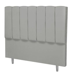 Cabeceira Casal até o Chão com Pés Carla 140cm Cinza Veludo - 5