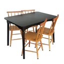 Ver mais imagens de Jogo de Jantar Colonial Brisa Mesa 110x80 Cm Preta + 04 Cadeiras Mel Rustico