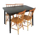 Ver imagem 5 de Jogo de Jantar Colonial Brisa Mesa 110x80 Cm Preta + 04 Cadeiras Mel Rustico