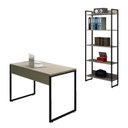 Ver imagem 1 de Kit Mesa de Escritório 120 com Estante 5 Prateleiras Office Industrial Carvalho Bruma - PR Móveis
