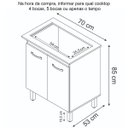 Ver imagem 3 de Balcão Cooktop 2 Portas 5 Bocas Mdp Uv Pés Reguláveis Jasmim Savana / Preto