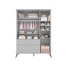 Quarto Infantil Meli Mdf Infantil Guarda-roupa Roupeiro + Berço + Cômoda Cinza - 5