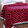 Colcha Casal Chenille Canelada Gabriela Vermelho Preto Jolitex - 2