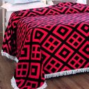 Ver imagem 3 de Colcha Casal Chenille Canelada Gabriela Vermelho Preto Jolitex