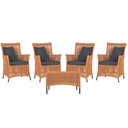 Ver imagem 1 de 4 Poltronas e 1 Mesa Igapó em Alumínio Pintura Preta Corda Náutica Estofado 11